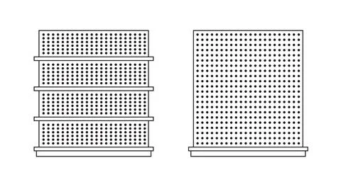 Illustration peg board wall line stroke minimalist unique isolated Stock Illustration