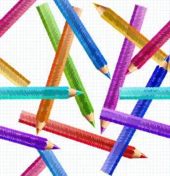 Illustration Pencil Seamless Pattern. Vector Stock Illustration