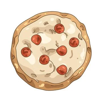 Illustration of pepperoni pizza Stock Illustration