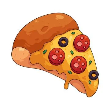 Illustration of pepperoni pizza Stock Illustration