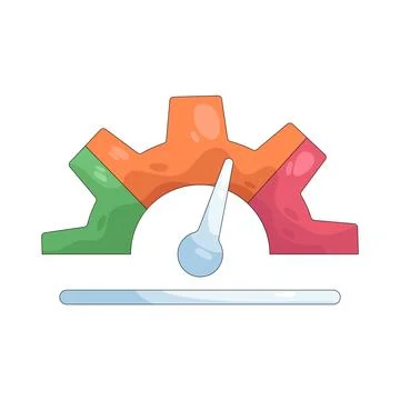 Illustration of performance indicator with a setting Illustrazione stock