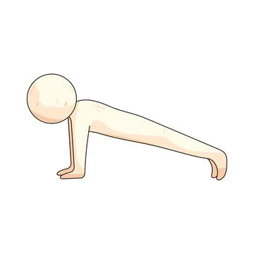 Illustration of person doing a plank exercise Stock Illustration