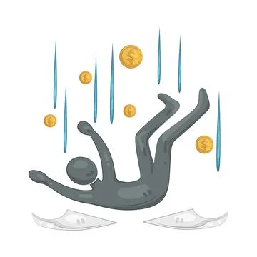 Illustration of Person Falling Down Illustrazione stock