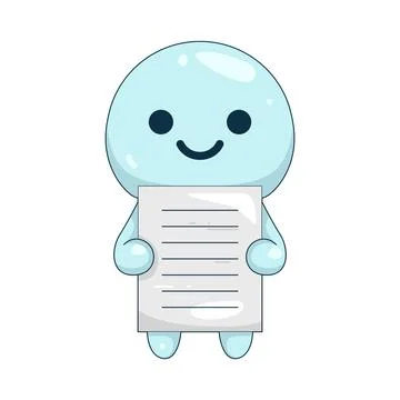 Illustration of person holding a document Stock Illustration