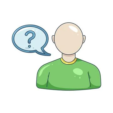 Illustration of person with a question mark Stock-Illustration