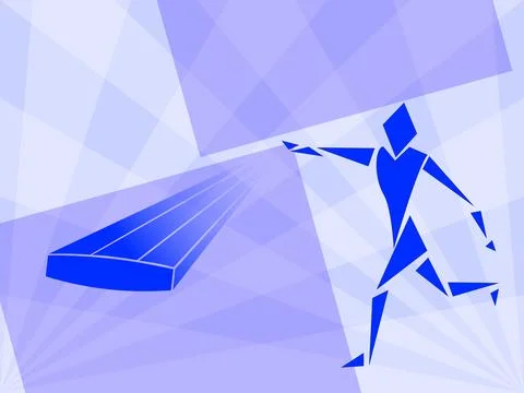 Illustration of a person throwing a disc Stock Illustration
