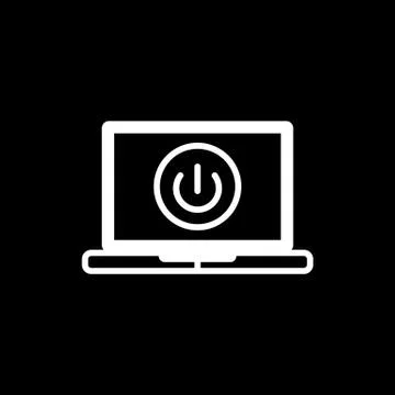 Illustration of a personal computer with an off button. Stock Illustration