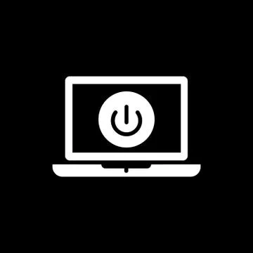 Illustration of a personal computer with an off button. Stock Illustration