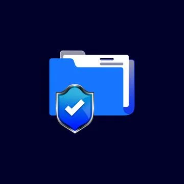 Illustration personal data security with folder icon and shield concept Stock Illustration