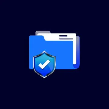 Illustration personal data security with folder icon and shield design Stock Illustration