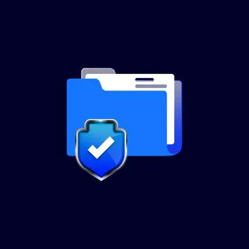 Illustration personal data security with folder icon and shield vector Stock Illustration