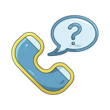Illustration of phone call with a question mark bubble Stock Illustration