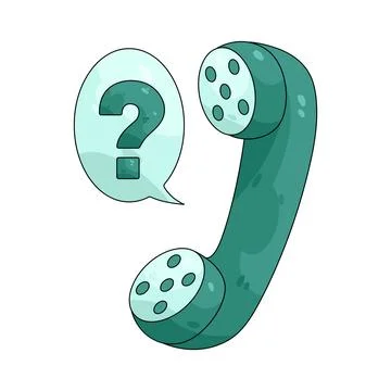 Illustration of phone call with a question mark Stock Illustration