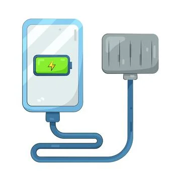 Illustration of Phone charging Ilustración de archivo