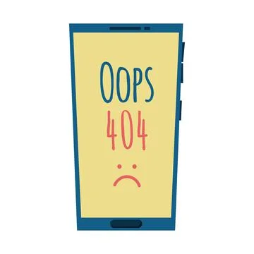 Illustration of a phone with error 404. Stock Illustration