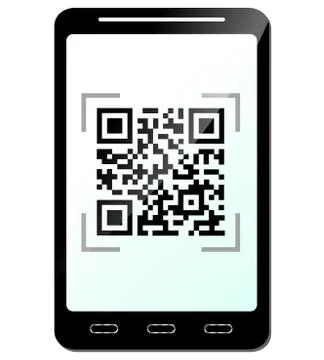 Illustration of phone with qr code concept Illustrazione stock