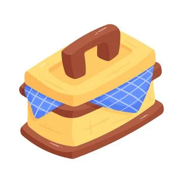 Illustration of picnic basket Stock Illustration