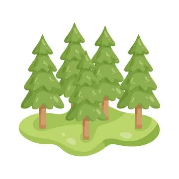 Illustration of pine forest Stockillustratie