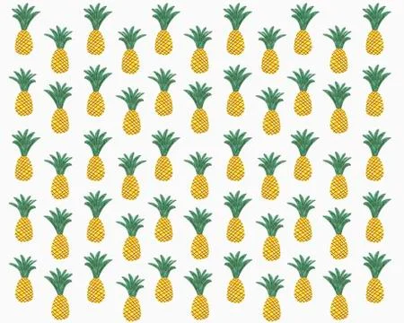 Illustration of pineapples on white background Illustrazione stock
