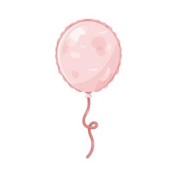 Illustration of pink balloon with string Stock Illustration