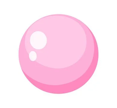 Illustration of a pink bubble in flat vector style the image shows a pink b.. Illustrazione stock