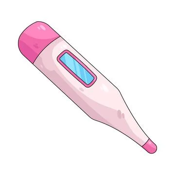 Illustration of pink digital thermometer Stock Illustration