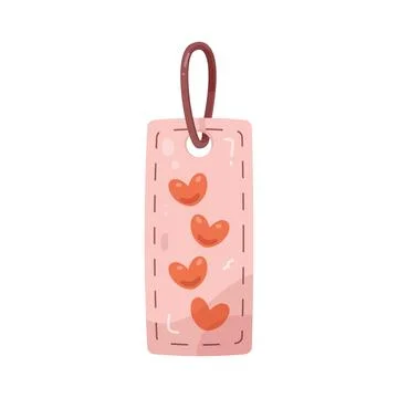 Illustration of pink heart pattern bookmark Stock Illustration
