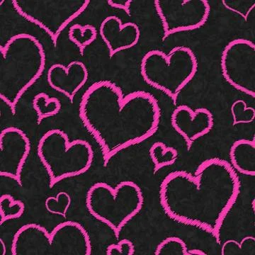 Illustration pink hearts background that is repeat and seamless Stock Illustration