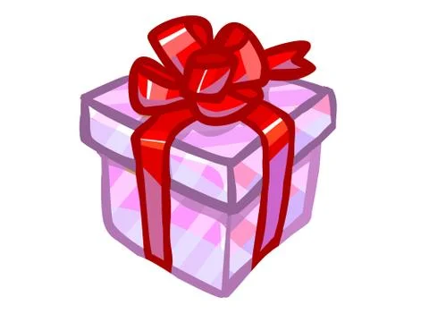 The illustration of a pink present box. 스톡 일러스트