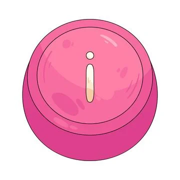 Illustration of pink rounded keycap displaying the letter I Illustrazione stock