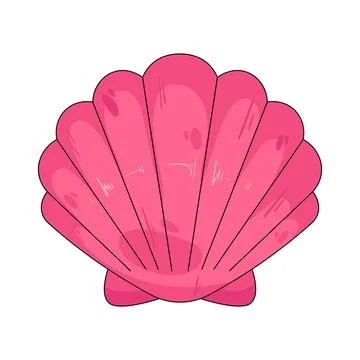 Illustration of pink scallop shell Stock Illustration
