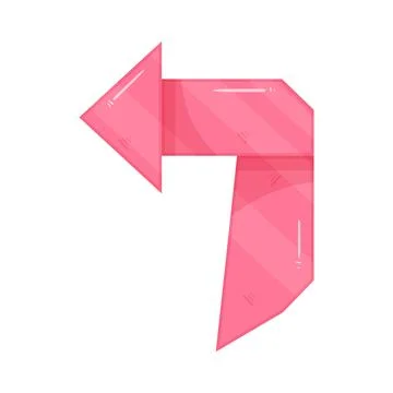 Illustration of pink sharp turn left arrow Stock Illustration