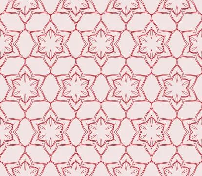 Illustration in pink tones with the image of abstract flowers Stock Illustration