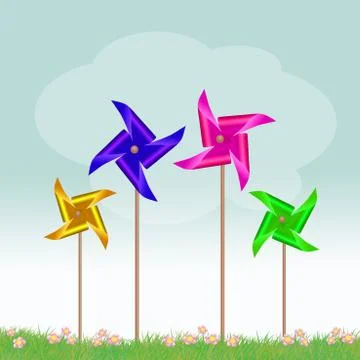 Illustration of pinwheels Stock Illustration