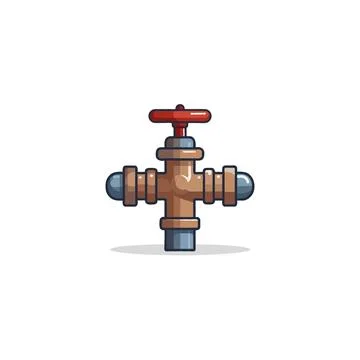 Illustration of a pipeline control system or a valve regulator with handle .. Illustration