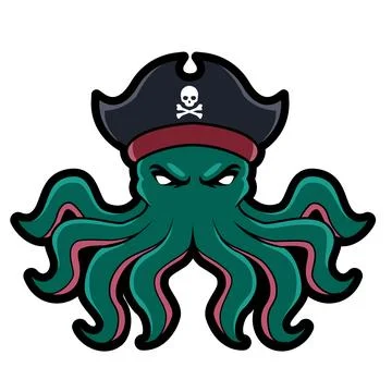 The illustration of the pirates octopus Stock Illustration
