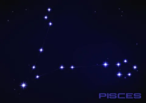 Illustration of pisces constellation Stock Illustration