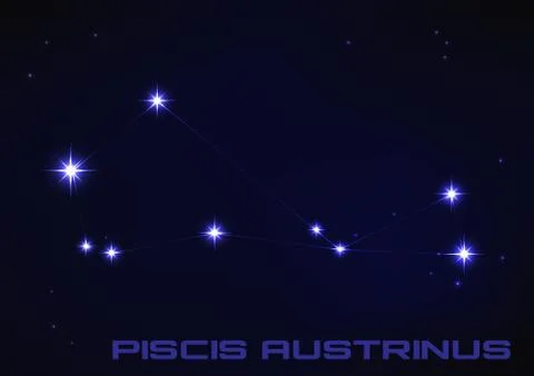 Illustration of piscis austrinus constellation Stock Illustration