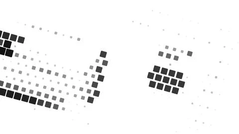 Illustration with pixelated design. White background. Halftone style. Square  Stock Illustration