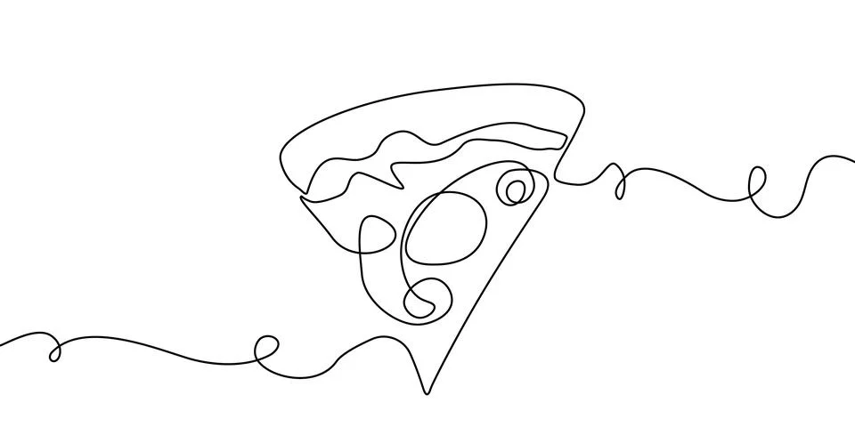 Illustration pizza vector slice icon cheese food hand drawn background sketch Illustrazione stock