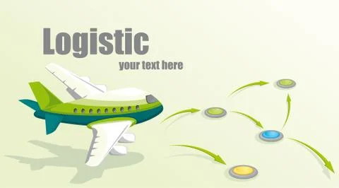 Illustration with plane. Logistic concept. Stock Illustration