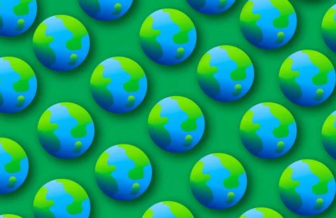 Illustration with planet Earth seamless patterns - background or wallpaper Illustrazione stock
