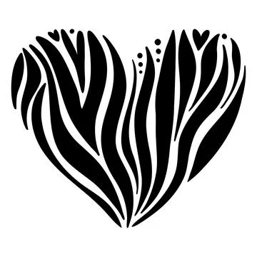Illustration of plant elements in the shape of a heart. Botanical illustratio 스톡 일러스트