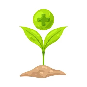 Illustration of Plant with plus Illustrazione stock