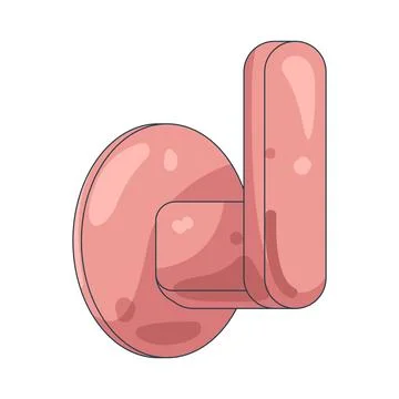 Illustration of plastic wall hook Stock Illustration