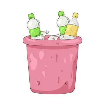 Illustration of Plastic waste Stock Illustration