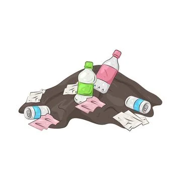 Illustration of Plastic waste Stock Illustration
