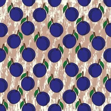 Illustration with plum pattern Stock Illustration