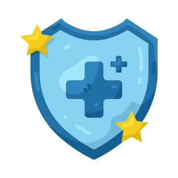 Illustration of Plus shield Illustrazione stock