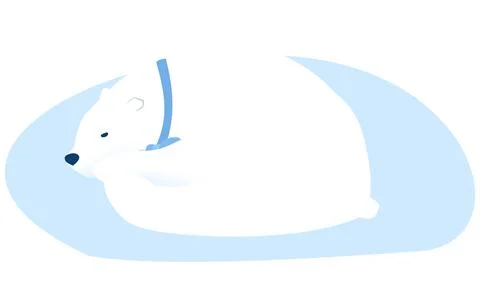 Illustration of a polar bear lying Stock Illustration